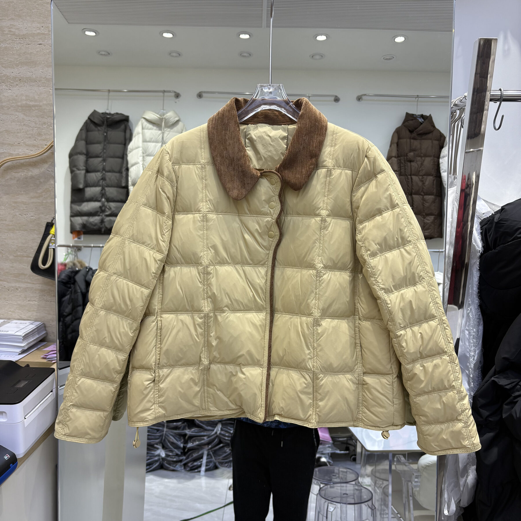 秋冬韩版宽松羽绒服女短款加厚保暖小个子小翻领拼色小众洋气外套