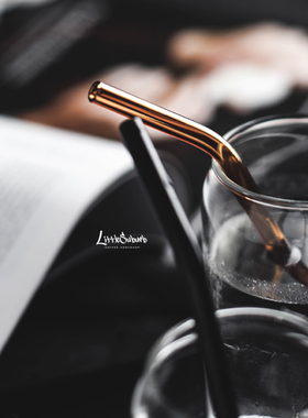 小西郊 ins风彩色玻璃弯吸管 咖啡店用家用搅拌吸管