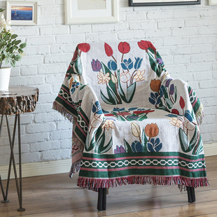 美式欧式功能椅单人沙发盖布老虎椅垫复古椅子套罩新中式盖巾毯子