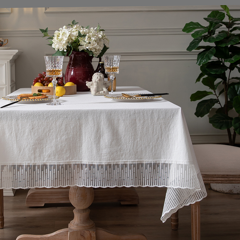 白色流苏拍照餐厅台布装饰