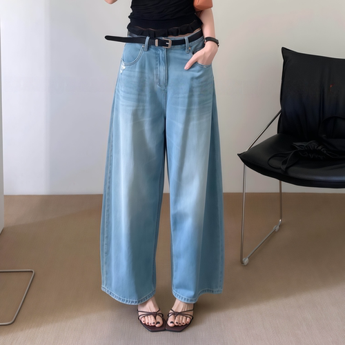 夏季莱赛尔弯刀裤女九分牛仔裤