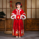 日常喜庆宝宝套装 加绒加厚中国唐装 原创拜年女童儿童汉服冬季 新款