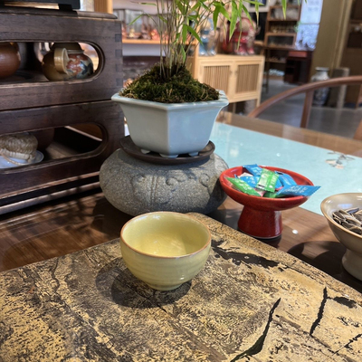 台湾元本道汝窑儒器主人杯 约60ml 觅黄色 可养可开片 不包括茶壶