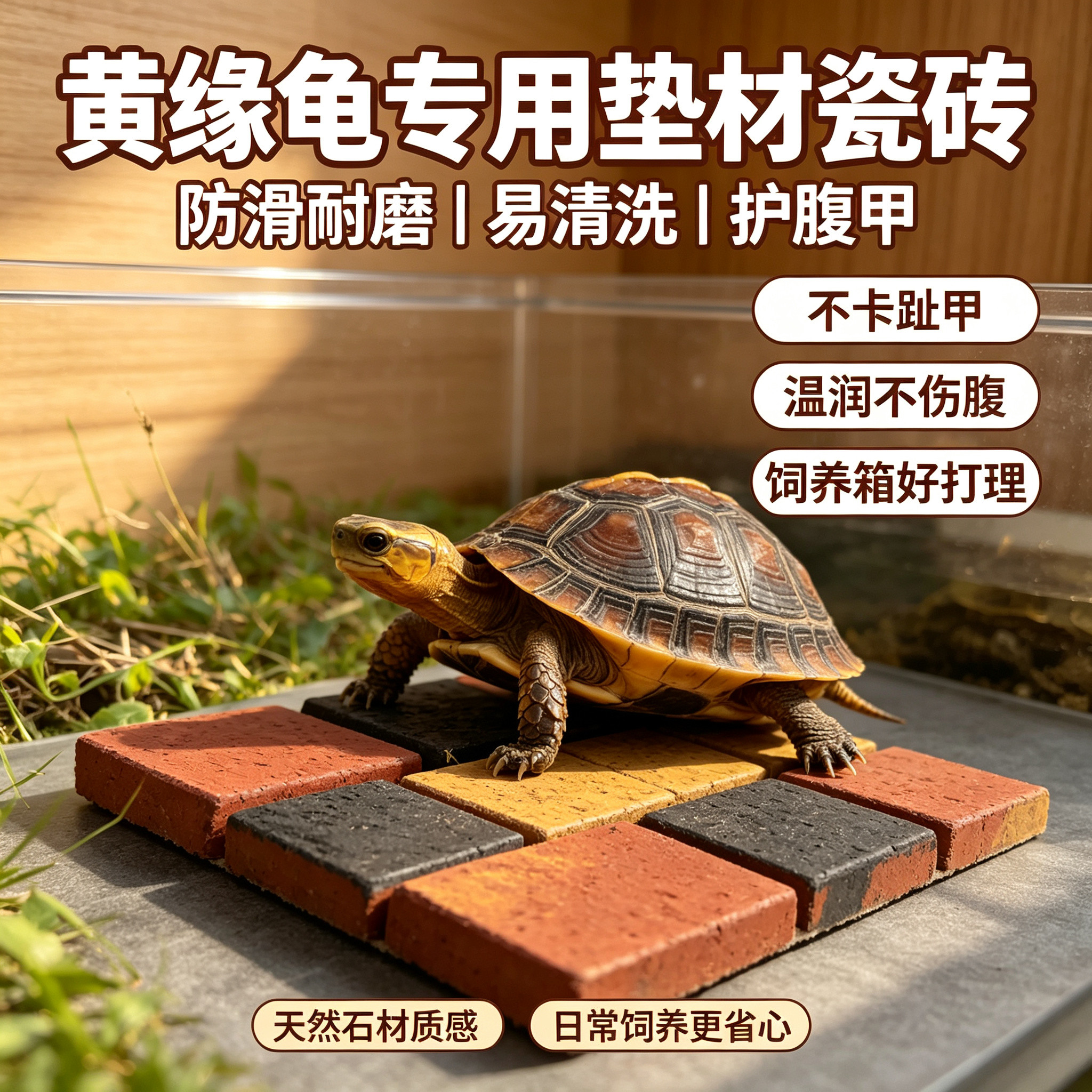 黄缘龟专用造景青砖垫材图片