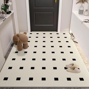 原木奶油风入户门地垫裁剪耐脏绒面高级感圈绒进门口脚垫入门地毯