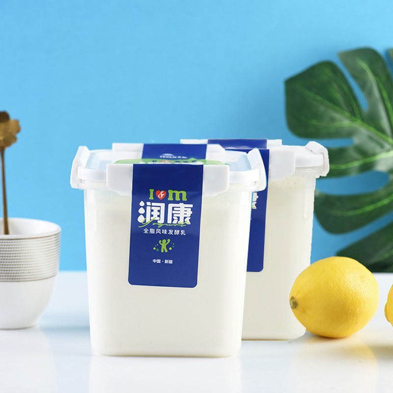 2桶装1KG*2桶商用家用天润润康原味浓缩牛奶方桶水果捞老酸奶