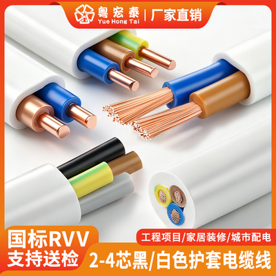 国标白色2芯家用RVVB软线