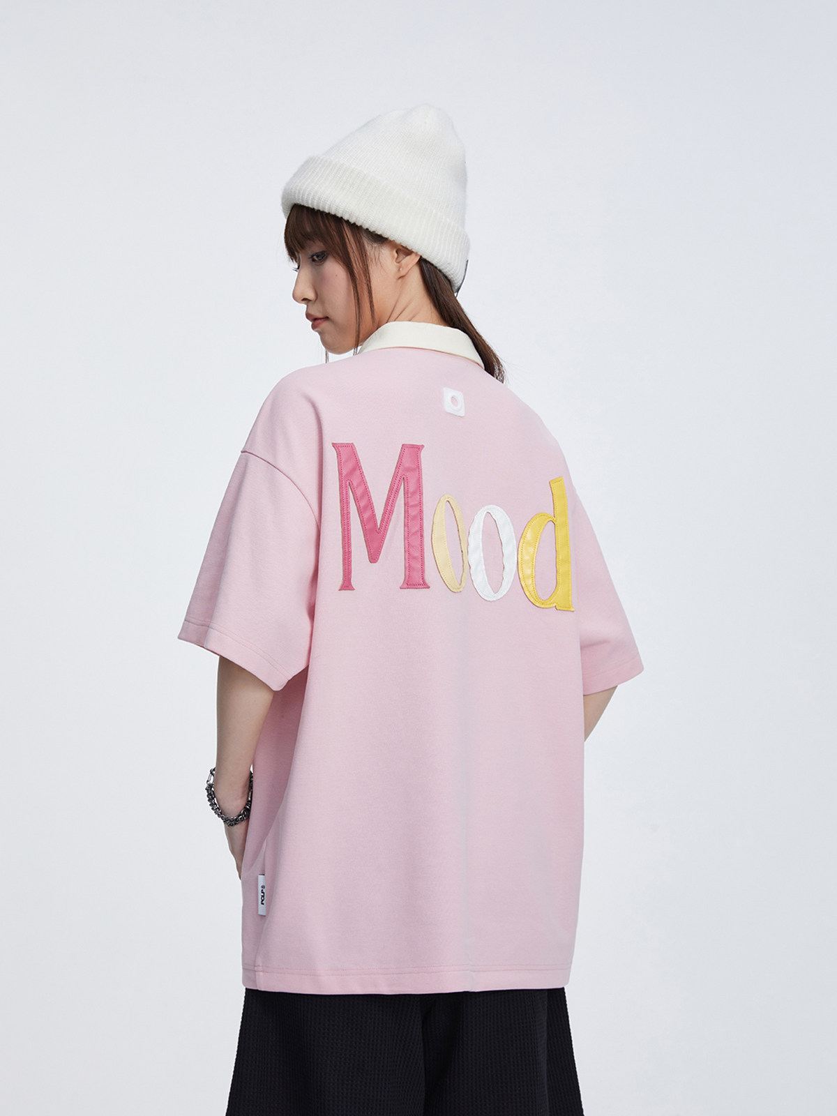 PCLP MOOD SKINNED SHORT-SLEEVED POLO GUOCHAO BRAND COUPLE HALF-SLEEVED AMERICAN RETRO LOOSE LAPEL CASUAL T-SHIRT MEN