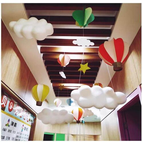 泡沫立体仿真云朵吊挂饰装饰商场中庭幼儿园4s展厅3D白云主题美陈