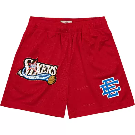 Ericemanuel Sixers Ee Shorts 76Ers Basketball Sports Shorts American Mesh Loose Five-Point Shorts
