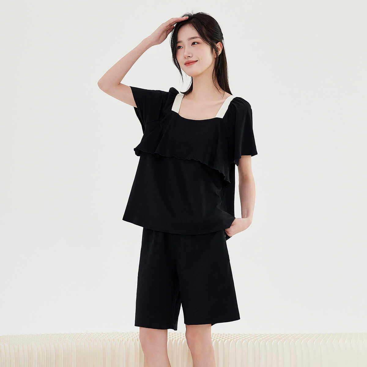 女款甜美短袖短裤家居服顶瓜瓜
