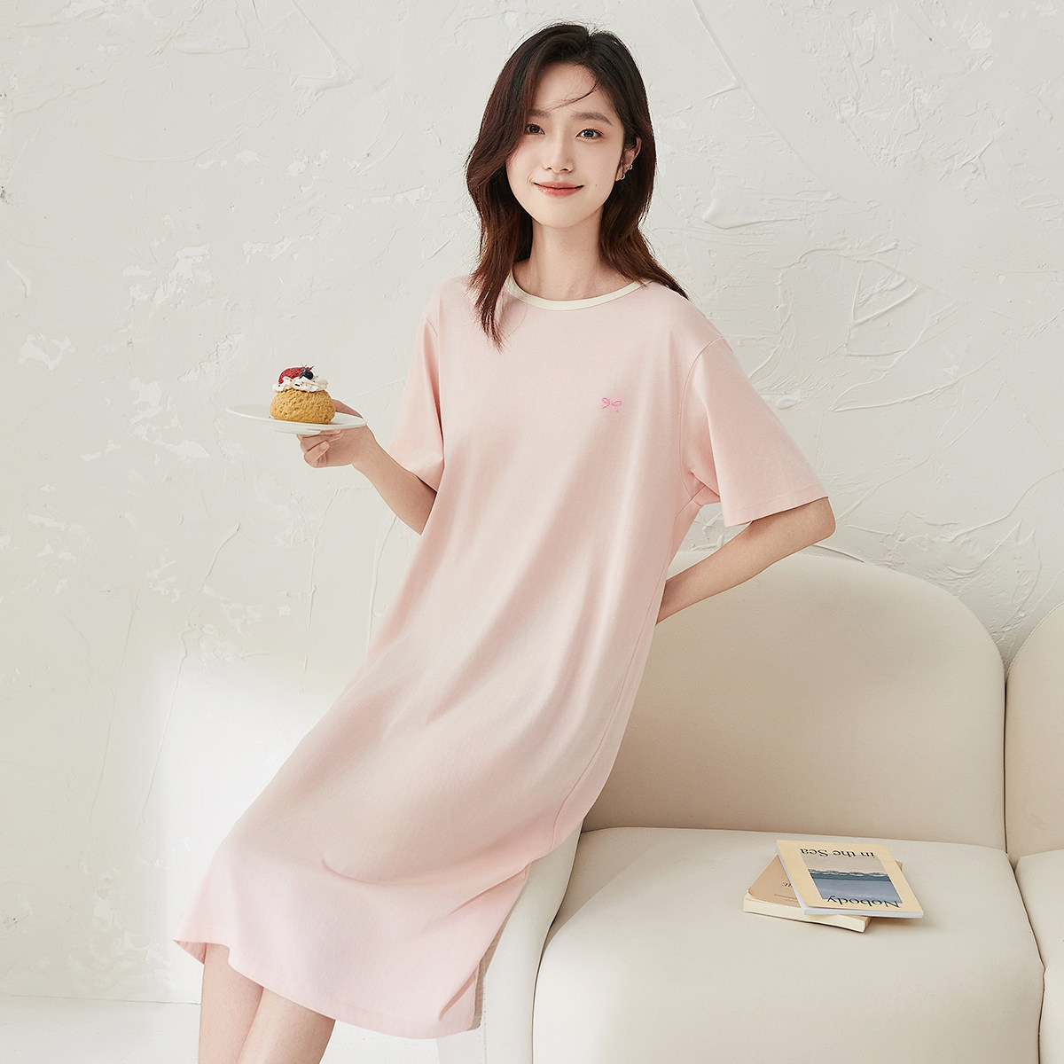 顶瓜瓜夏季新品女士全棉睡裙