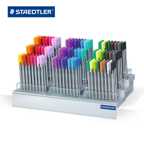 德国STAEDTLER施德楼334 三角书写细字笔纤维笔签字笔|单支霓虹色