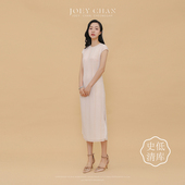 JoeyChan巧懿原创 眉枝 金丝顺纡绉圆领双层挂里打底旗袍