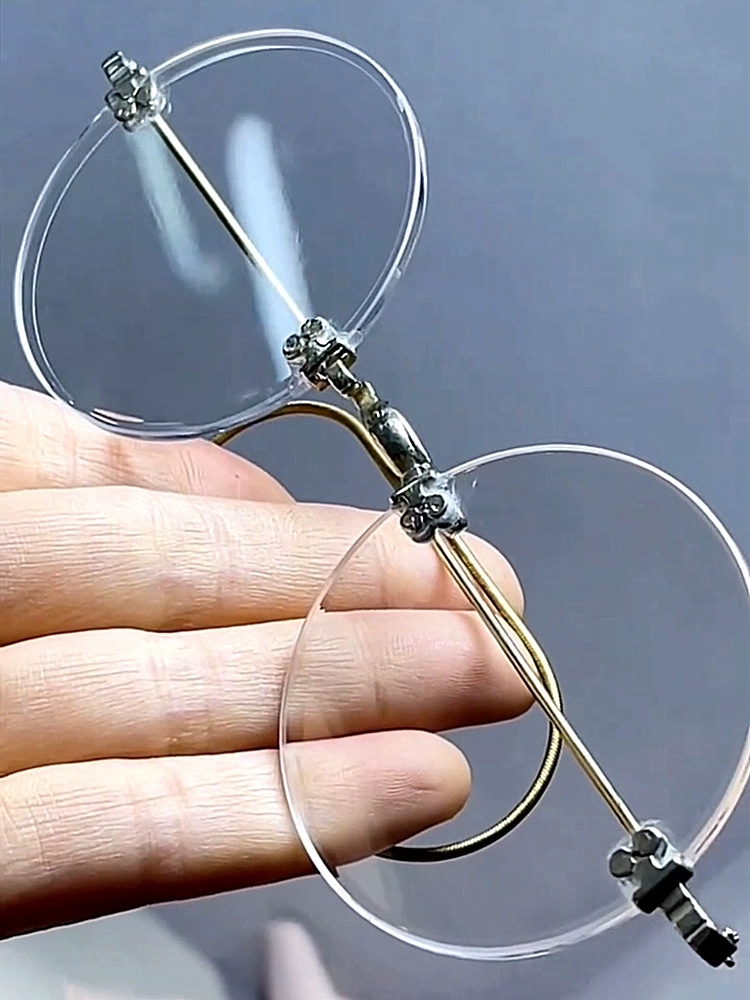 天然仿古高档纯天然水晶石头镜清凉养目石眼镜无框圆形复古平光镜