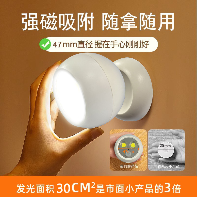 人体感应小夜灯磁吸底座