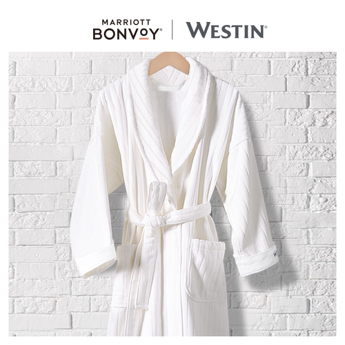 威斯汀全棉浴袍青果领割绒