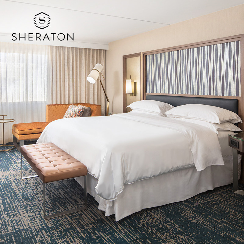 喜来登酒店四件套 全棉五星级酒店双人贡缎床单被套枕套床上用品