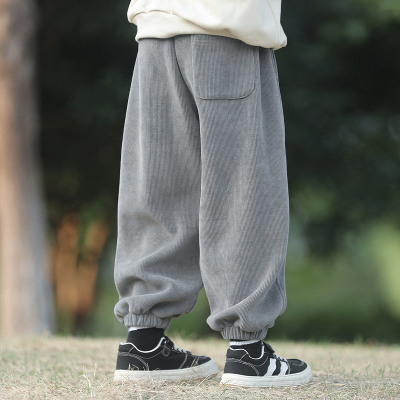 男童条绒卫裤秋装长裤休闲裤子潮