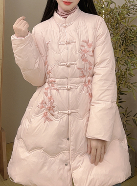 5533定制款原创设计羽绒服立领盘扣重工刺绣羽绒服