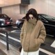过冬巴恩风羽绒 三星90白鸭绒日系高密微皱棉感料温柔高领羽绒服