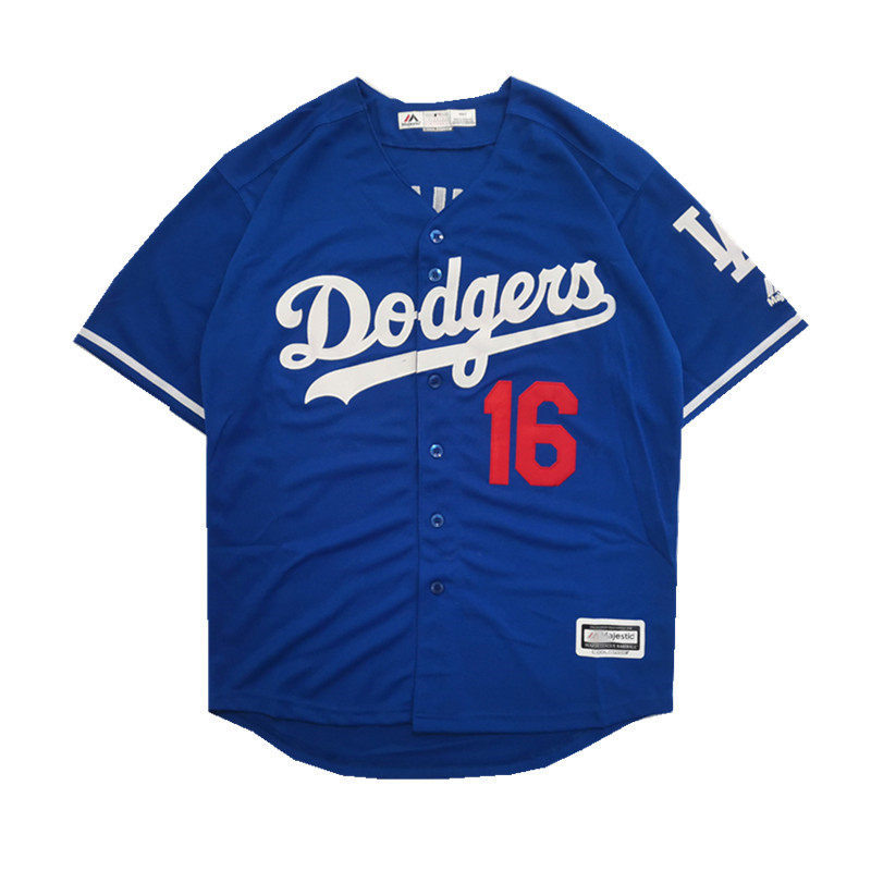 미국 야구 유니폼 남녀공용 반팔 가디건 다저스 스트리트 디지털 힙합 하라주쿠 힙합 저지 미드길이