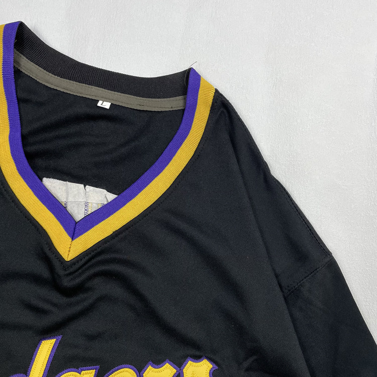 유럽과 미국의 대형 버전 특대 복고풍 다저스 야구 유니폼 반팔 풀오버 힙합 힙합 티셔츠 중간 길이 유행