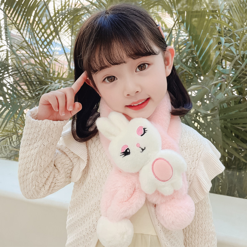 韩版儿童围巾秋冬季男童女童毛绒加厚可爱卡通小兔子宝宝保暖围脖,童装/婴儿装/亲子装,围巾,淘宝优惠券,粉丝福利购,淘宝优惠卷