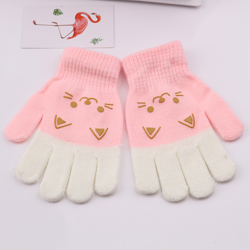 韩版儿童手套女孩子秋冬季五指分指薄款可骑行2023新款可爱少女童