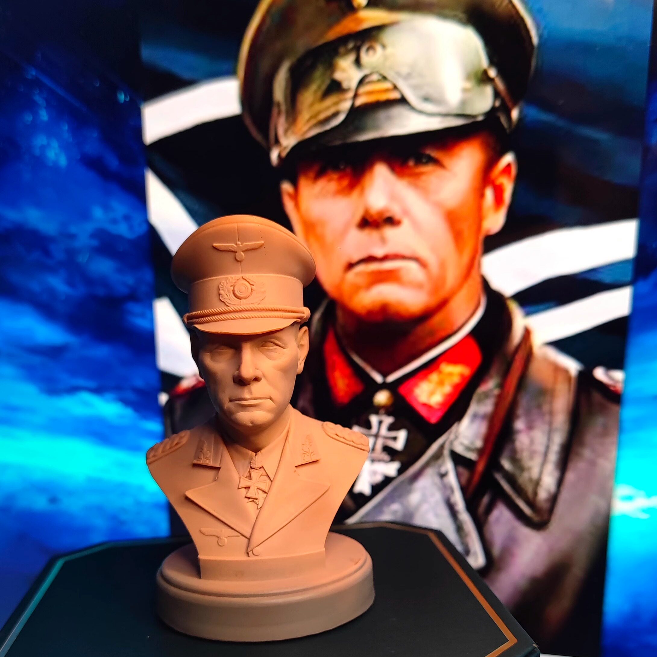 隆美尔 沙漠之狐 雕像摆件1/6 北非军团 德国 德意志