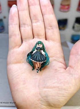1/64迷你初音未来手办 花之初音1/43比例GK模型车模人物微缩模型