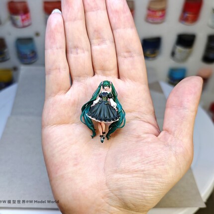 1/64迷你初音未来手办 花之初音1/43比例GK模型车模人物微缩模型