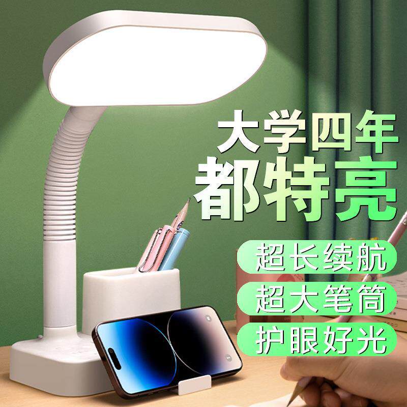 阅读台灯学习专用插电护眼灯书桌大学生宿舍儿童床头灯卧室带插座