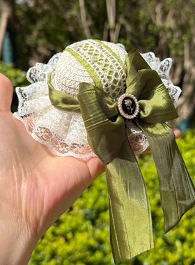 蔚来汽车nomi的帽子et7es6es8ec6ec7et5公主风蝴蝶结车内装饰草帽