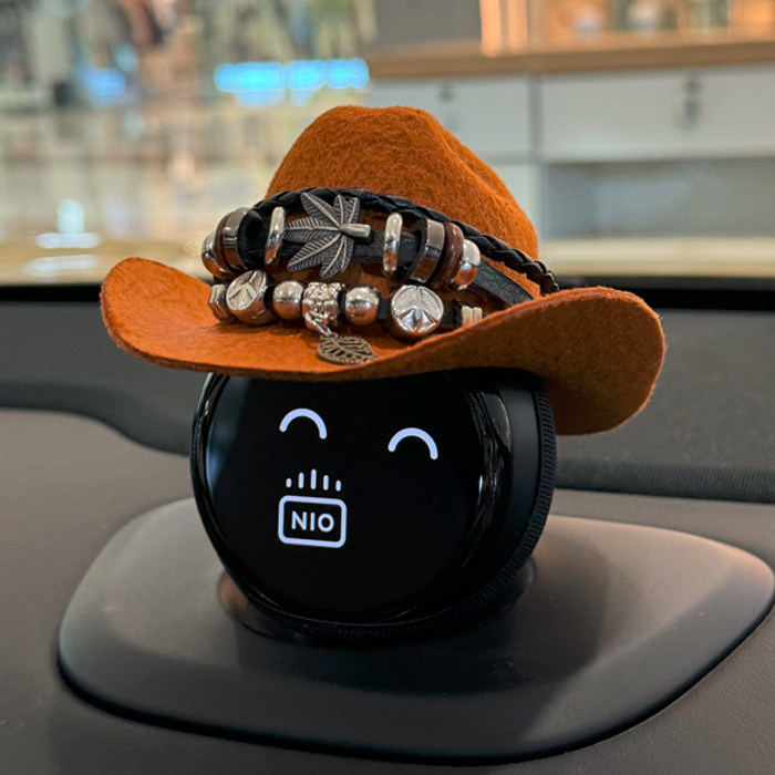 适用特斯拉model3/yTITA空气码表饼抬头小仪表装饰西部牛仔帽