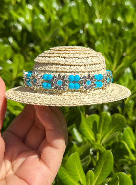 蔚来汽车nomi的帽子et7es6es8ec6ec7et5民族风个性车内装饰草帽