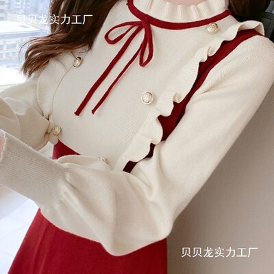 春秋小个子针织连衣裙子女装秋冬装2025年新款配大衣内搭打底冬裙