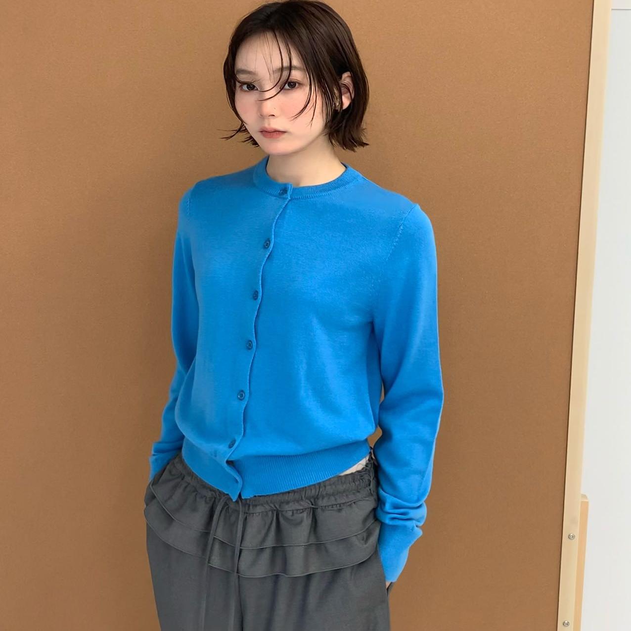 WAIT MORE2025春季韩系简约百搭圆领单排扣针织开衫上衣BW01125