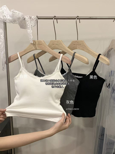 THE 带胸垫美背0929 LEMON柠檬绿茶蕾丝花边吊带背心2025春夏新款