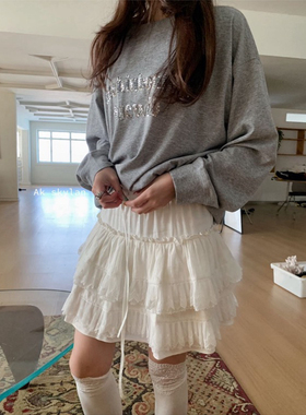 AK SKYLAN2025春款早春亮片T恤 韩版宽松长袖85181