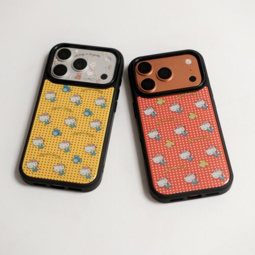 可爱卡通HelloKitty磨砂亚克力磁吸手机壳iPhone17promax手机壳16pro黑框软边15手机壳14pro全包16神甲壳