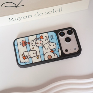 小众可爱dundun西高地磨砂玻璃磁吸手机壳苹果iPhone17promax手机壳16pro黑框软边15手机壳14pro全包16卡通