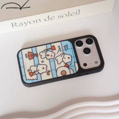 小众可爱dundun西高地磨砂玻璃磁吸手机壳苹果iPhone17promax手机壳16pro黑框软边15手机壳14pro全包16卡通