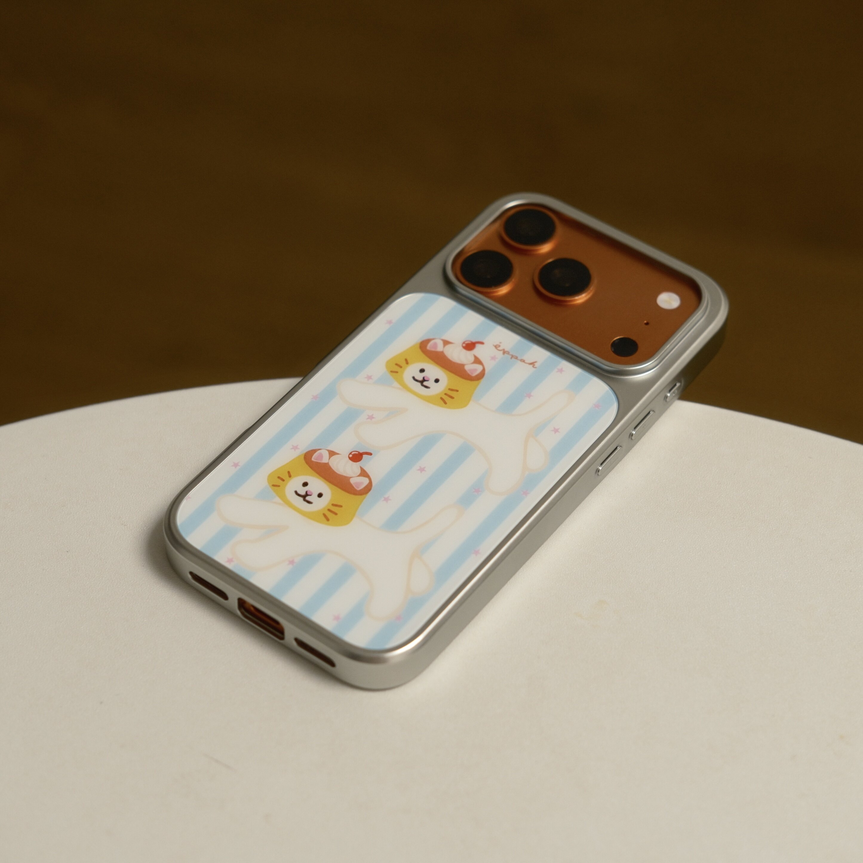 韩国eppah星星布丁猫咪磨砂玻璃磁吸手机壳苹果iPhone18promax手机壳17pro黑框软边15手机壳14pro
