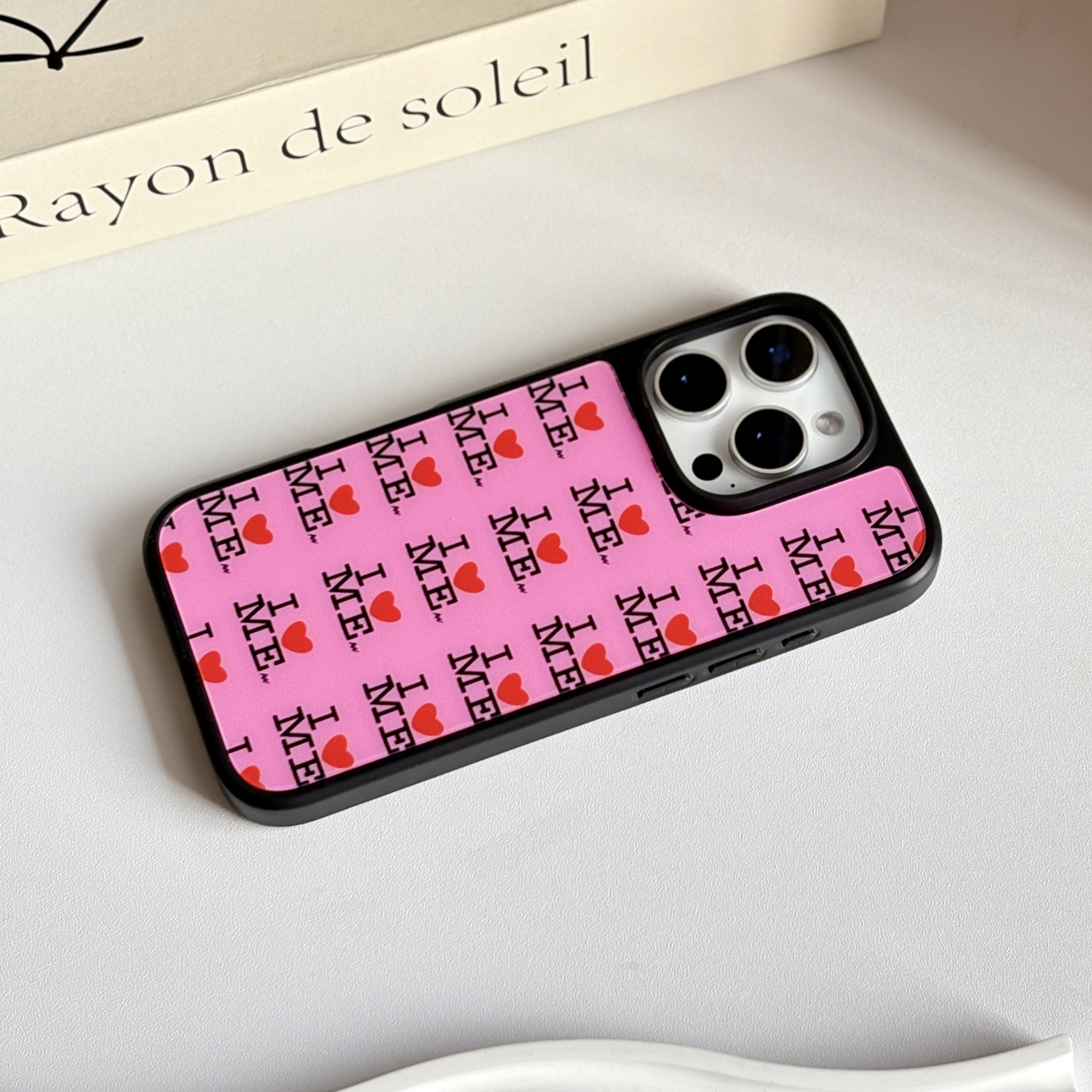 小众ins粉色字母我爱自己磨砂玻璃手机壳适用iPhone17promax磁吸手机壳15pro全包16黑框13少女心16plus甜美