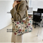 女士大容量小众单肩包 2026新款 ins帆布托特包 上课通勤手提包