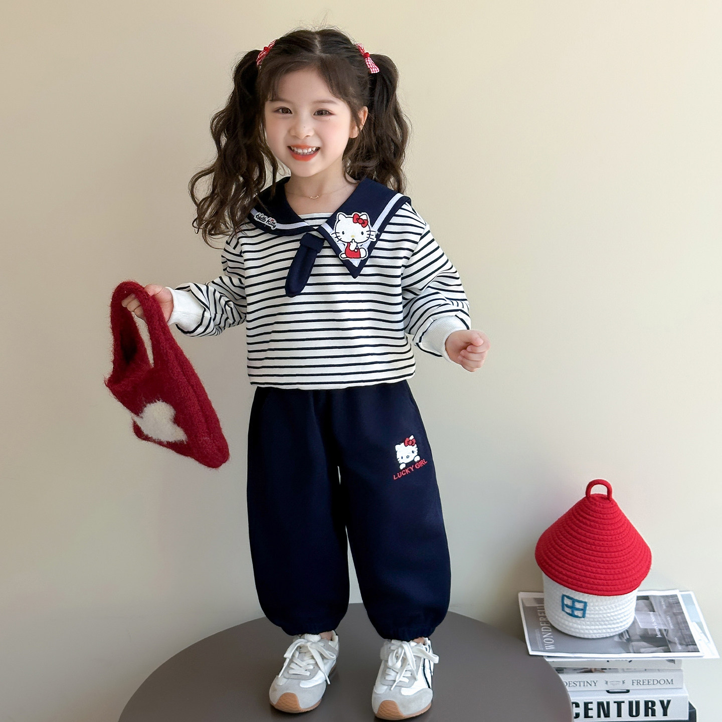 女童海军领套装2026春季新款儿童巨好看卫衣两件套宝宝春秋款衣服,童装/婴儿装/亲子装,套装,淘宝优惠券,粉丝福利购,淘宝优惠卷