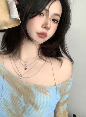 多层流苏甜酷辣妹风项链女