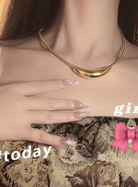 金属弯管钛钢不掉色项链项圈女