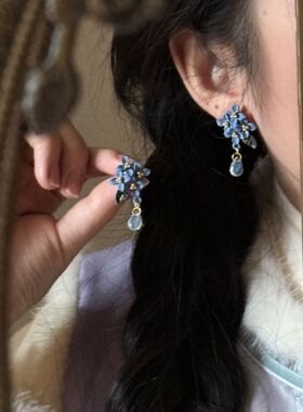 【7柒seven】民族风古风精致甜美可爱清新氛围感旗袍花朵耳坠耳饰